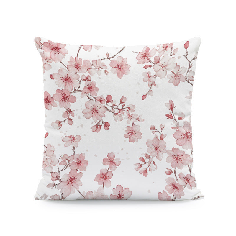 KTX-933011 Nordic Style Ink-Painting Plum Blossom Yellow Flower Cushion Cover 45x45cm