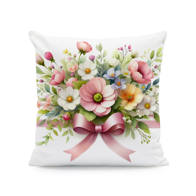 KTX-933011 Nordic Style Ink-Painting Plum Blossom Yellow Flower Cushion Cover 45x45cm