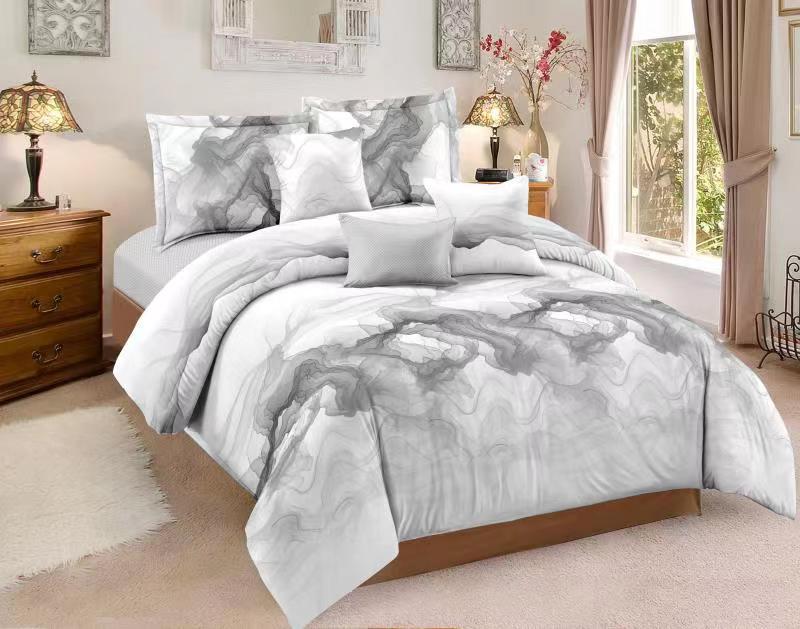KTX-934419 Abstract Art Ink Quilt Cover Set with Pillow Cases in Various Sizes