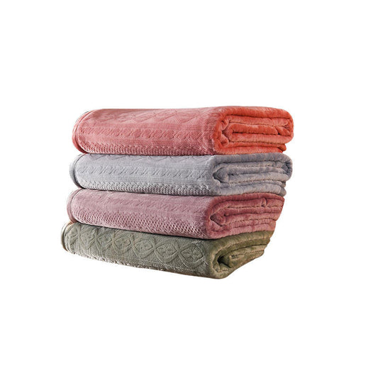 KTX-935251 Coral Fleece Blanket - Soft 7D Carved Milk Velvet in Multiple Colors and Sizes