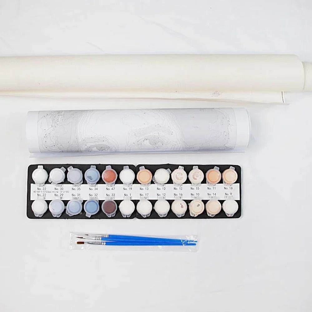 KTX-937491 Frameless Digital Oil Painting in Classic 24 Colors on Linen - Modern Simplicity Artwork