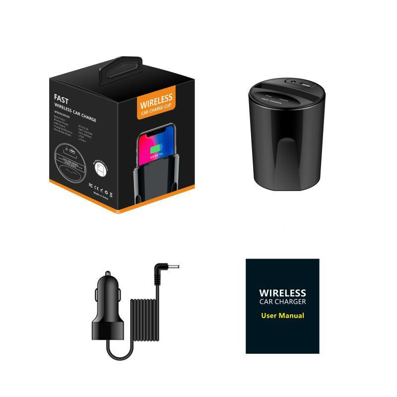 KTX-937619 Wireless Car Cup Charger Compatible with Qi Standard Phones - 5W/7.5W/10W Power Output