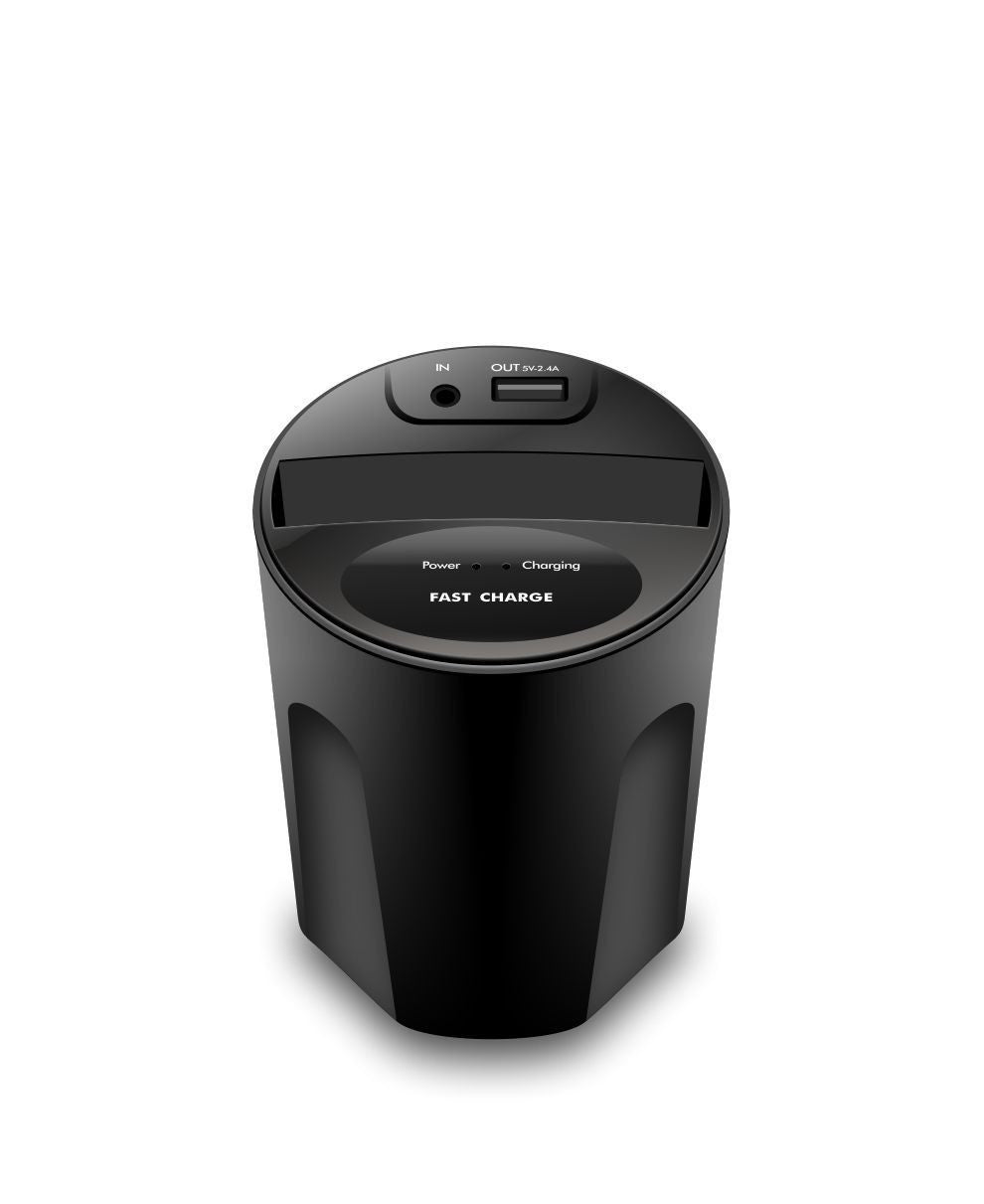 KTX-937619 Wireless Car Cup Charger Compatible with Qi Standard Phones - 5W/7.5W/10W Power Output