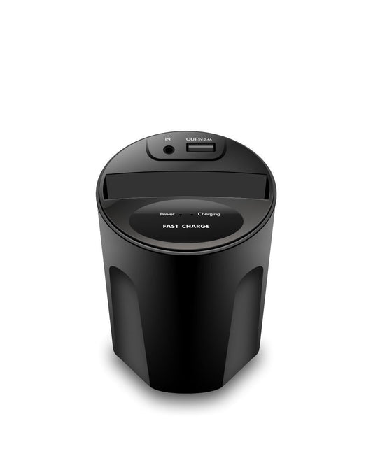 KTX-937619 Wireless Car Cup Charger Compatible with Qi Standard Phones - 5W/7.5W/10W Power Output