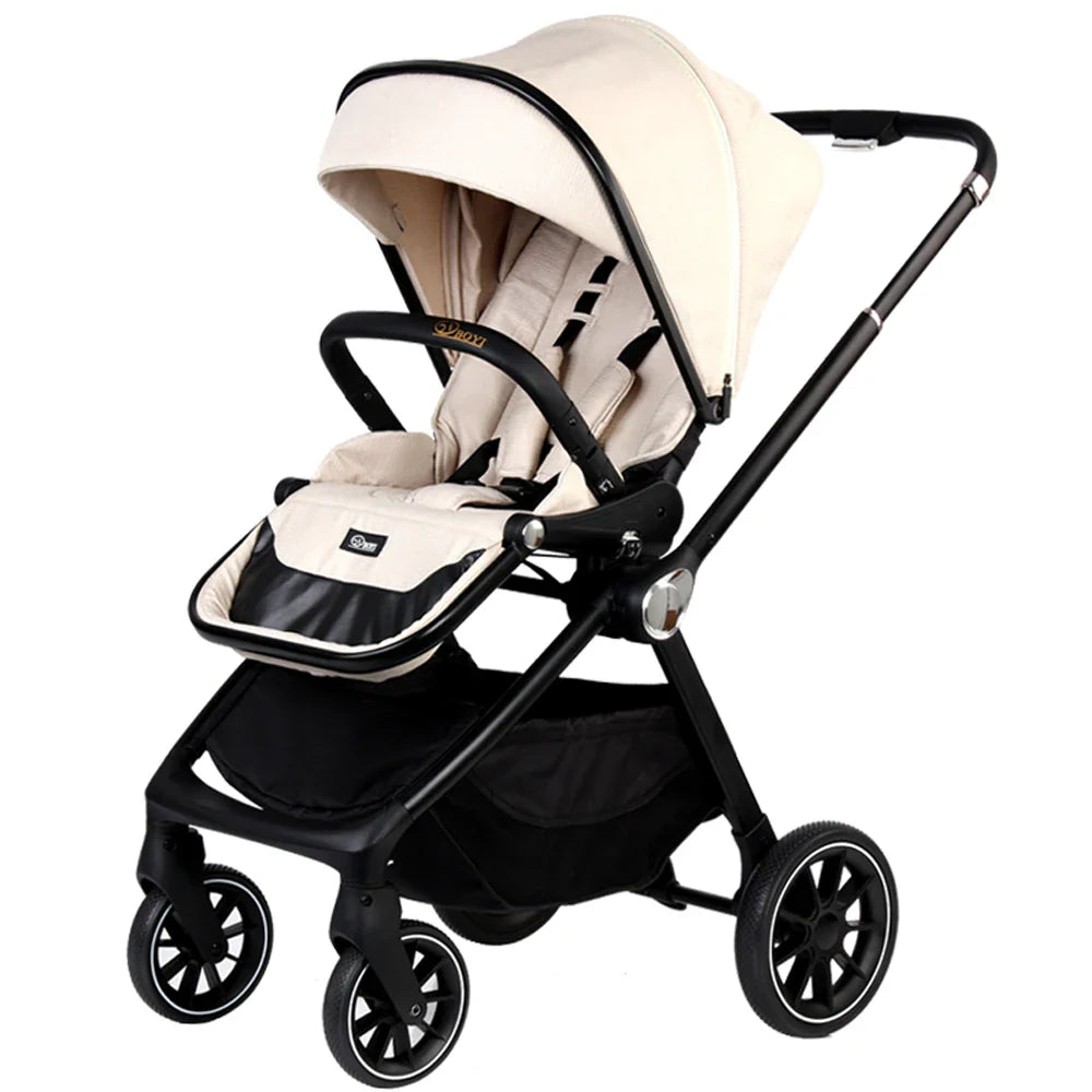 KTX-937747 Compact 2-in-1 Baby Pram with 360-Degree Functionality and Folding Design, Equipped with Five-Point Safety Belt