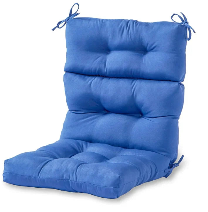 KTX-938067 High-Back Waterproof Outdoor Folding Chair Cushion with Non-Slip Design and Adjustable Strap