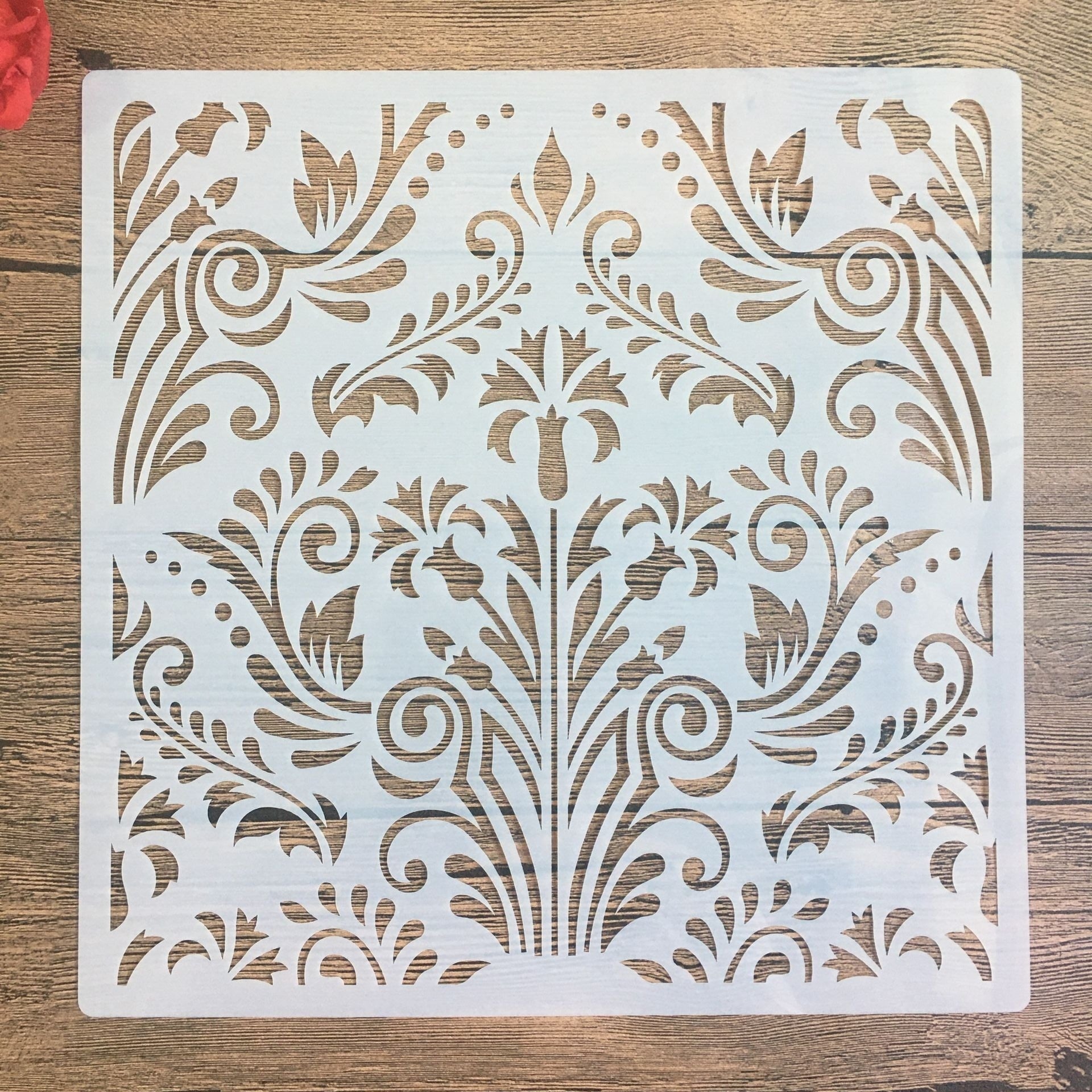 KTX-938643 Polygonal Painting Template for Wall Art - 30x30cm PET Stencils for Cake, Jewel, and Clay Decoration