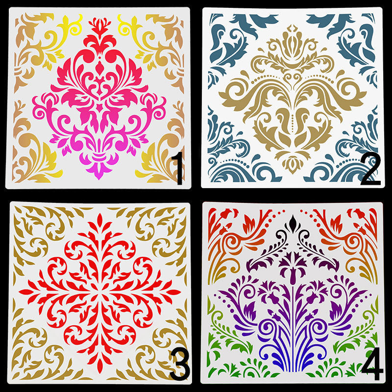 KTX-938643 Polygonal Painting Template for Wall Art - 30x30cm PET Stencils for Cake, Jewel, and Clay Decoration