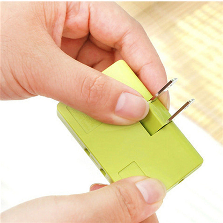 KTX-938771 180 Degree Rotatable Ultra-Thin Power Socket Converter with 3 Ports - Compact Design in White, Blue, Green, Yellow