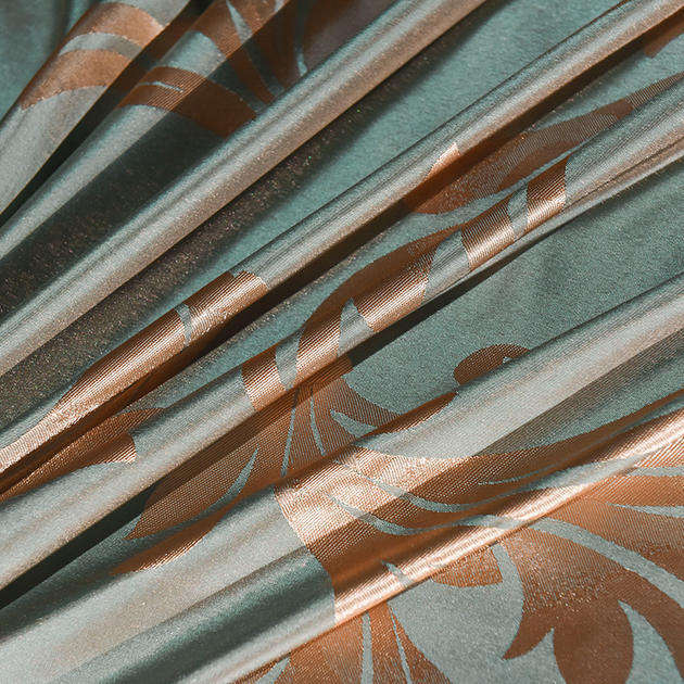 KTX-939027 Court Style Satin Jacquard Four-Piece Bed Sheet Set in British Fashion Green Camel