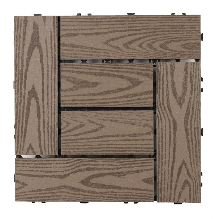 KTX-939219 DIY Interlocking WPC Decking Tiles for Garden and Outdoor Flooring