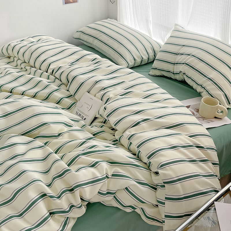 KTX-939667 Modern Minimalist Striped Duvet Cover Set - Three or Four Piece Options Available