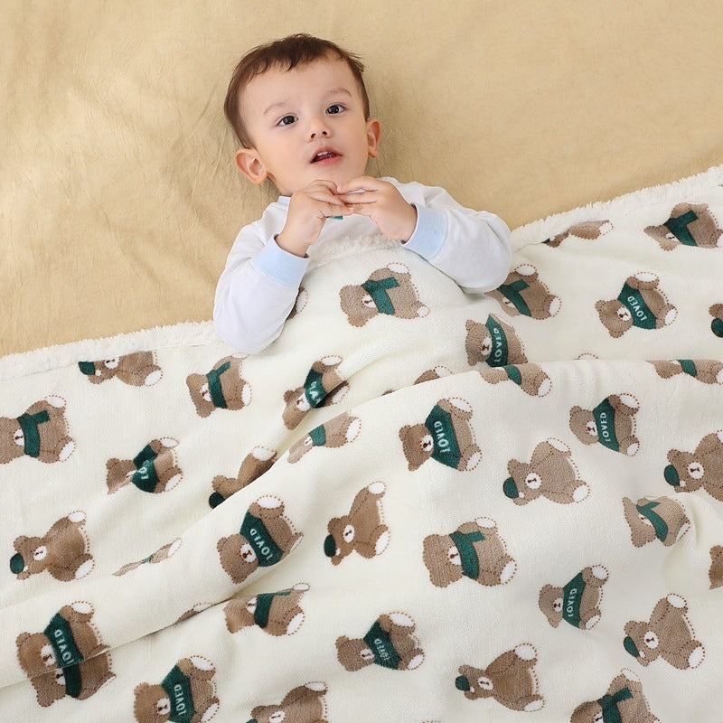 KTX-939859 Soft Avocado Coral Fleece Newborn Swaddling Blanket for All Seasons