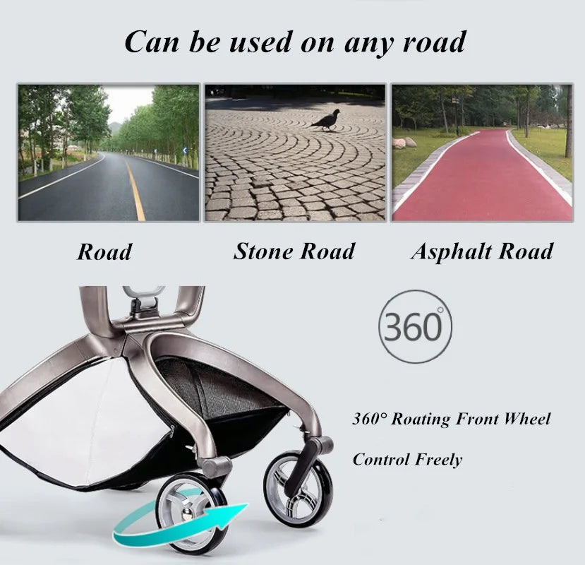 KTX-940051 3 in 1 Compact Baby Stroller with PU Zipper and Aluminium Alloy Frame - Versatile Travel System