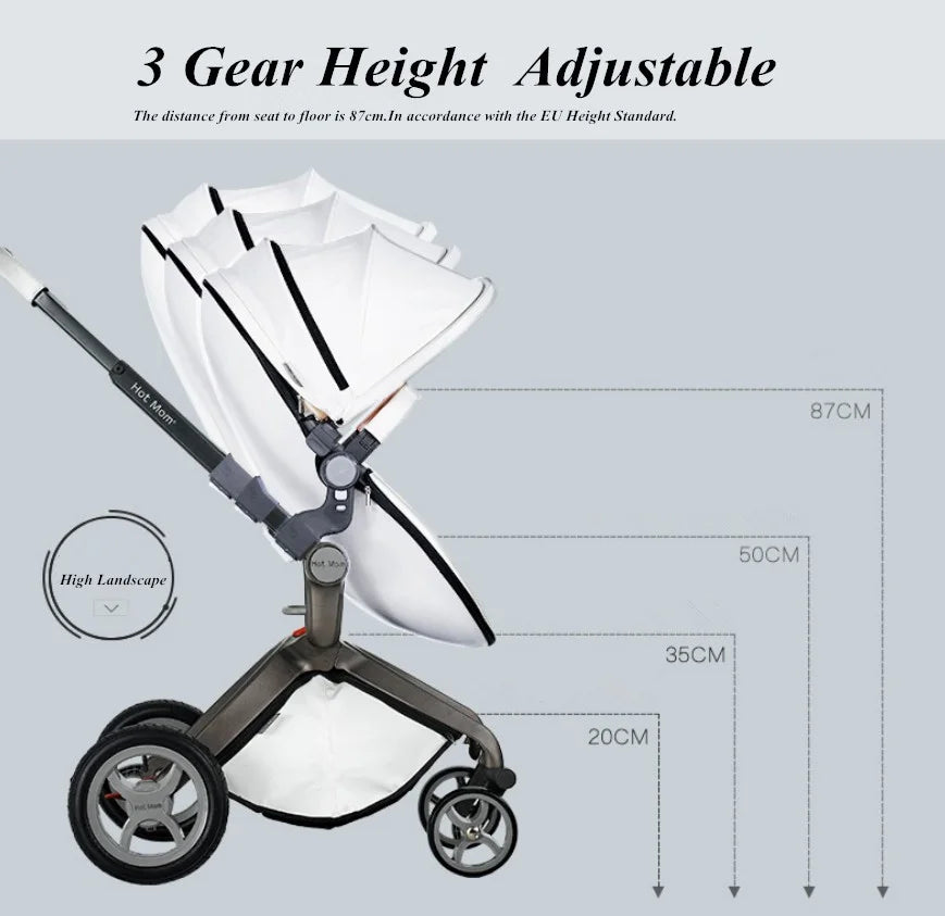 KTX-940051 3 in 1 Compact Baby Stroller with PU Zipper and Aluminium Alloy Frame - Versatile Travel System