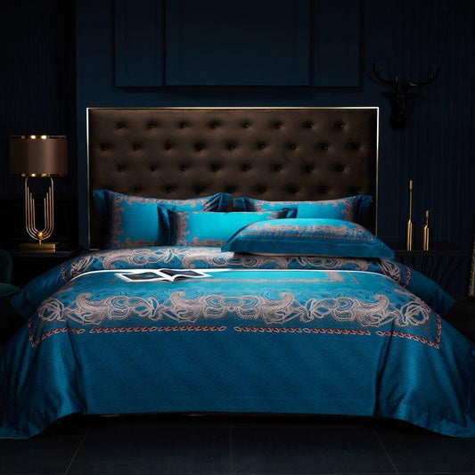 KTX-940179 Italian Court 140 Long-Staple Cotton Jacquard Four-Piece Bedding Set - Various Sizes Available