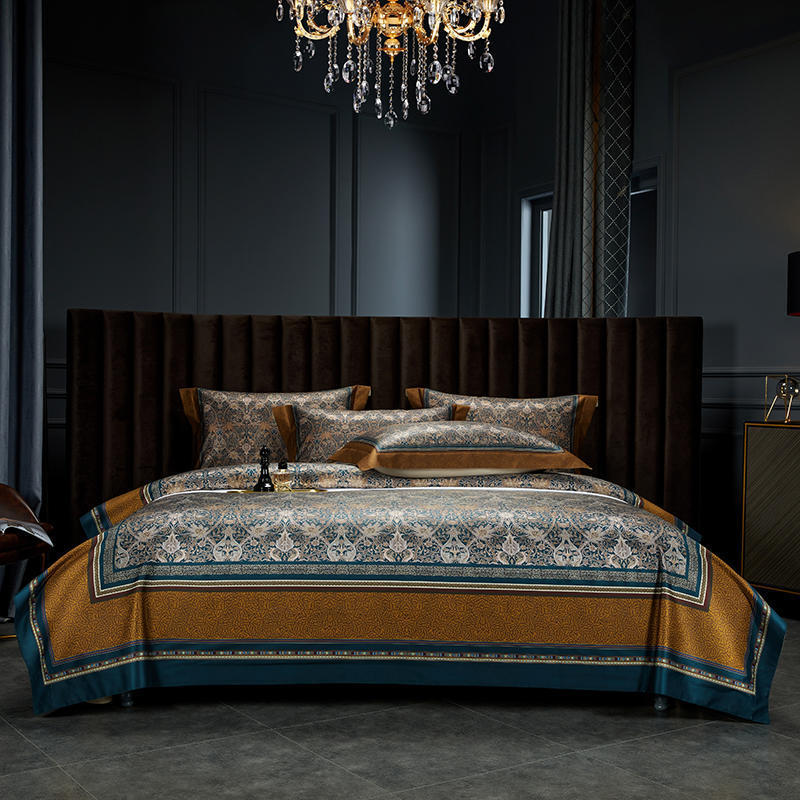 KTX-940179 Italian Court 140 Long-Staple Cotton Jacquard Four-Piece Bedding Set - Various Sizes Available