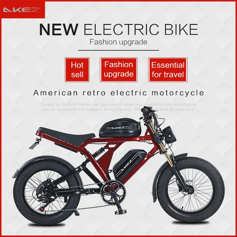KTX-940563 Powerful 1500W Electric Bicycle with 7-Speed Gears and 20-Inch Fat Tires, Max Speed 50 km/h