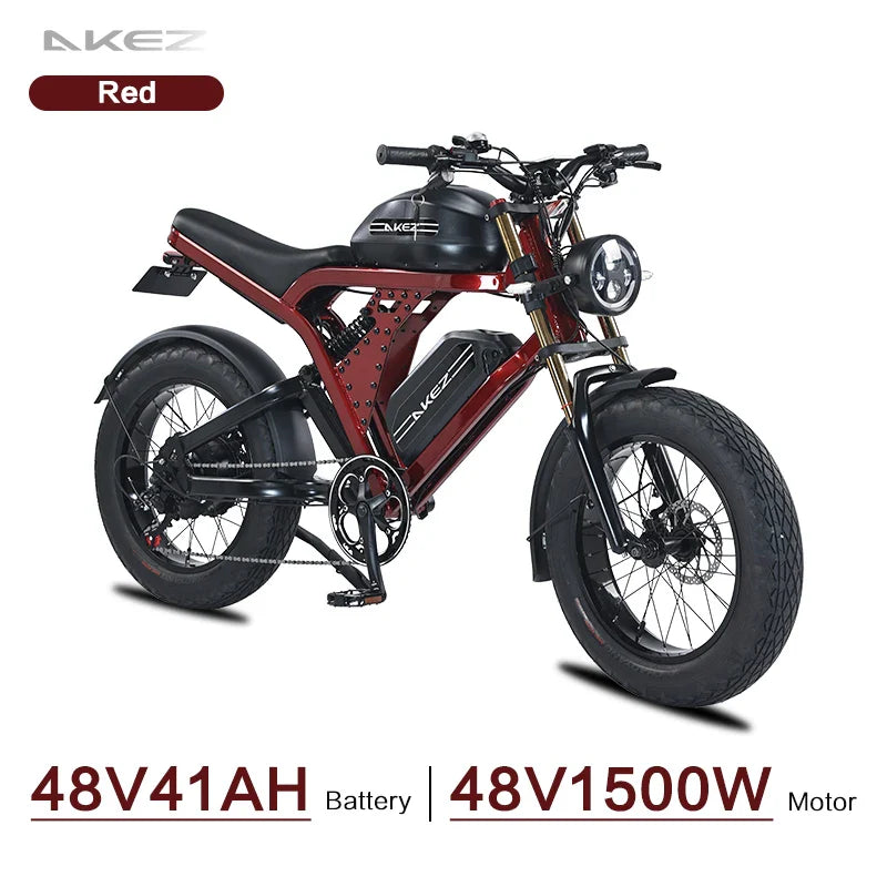 KTX-940563 Powerful 1500W Electric Bicycle with 7-Speed Gears and 20-Inch Fat Tires, Max Speed 50 km/h