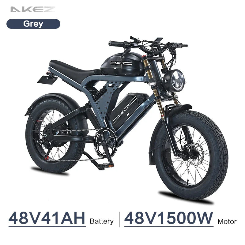 KTX-940563 Powerful 1500W Electric Bicycle with 7-Speed Gears and 20-Inch Fat Tires, Max Speed 50 km/h