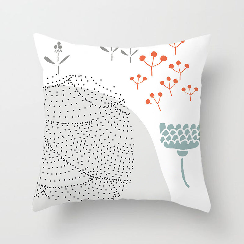 KTX-942995 Geometric Abstract Peachskin Decorative Pillowcase - 45x45cm for Home Decor