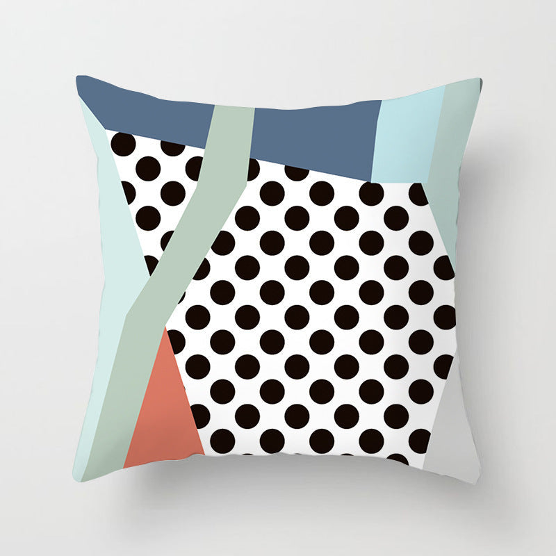 KTX-942995 Geometric Abstract Peachskin Decorative Pillowcase - 45x45cm for Home Decor