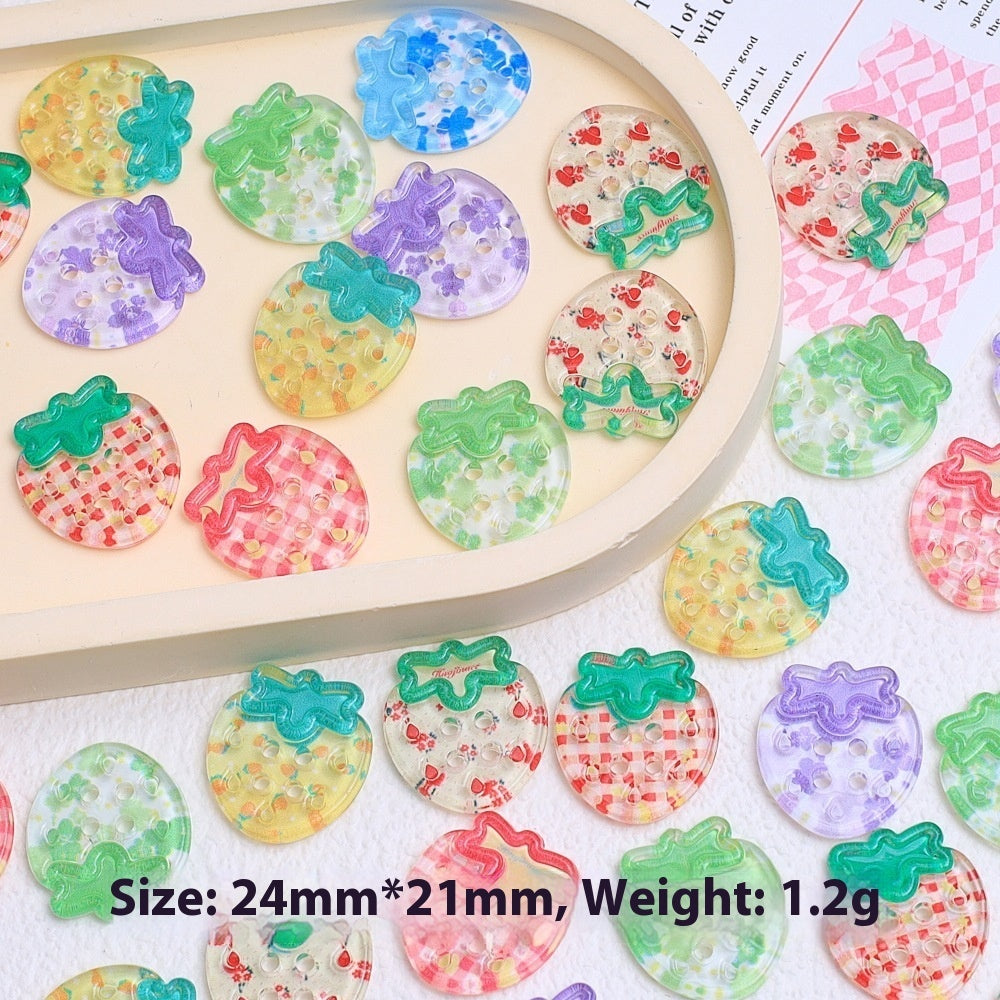 KTX-942995 Handmade Cartoon Transparent Buttons in Various Fun Designs - DIY Resin Accessories