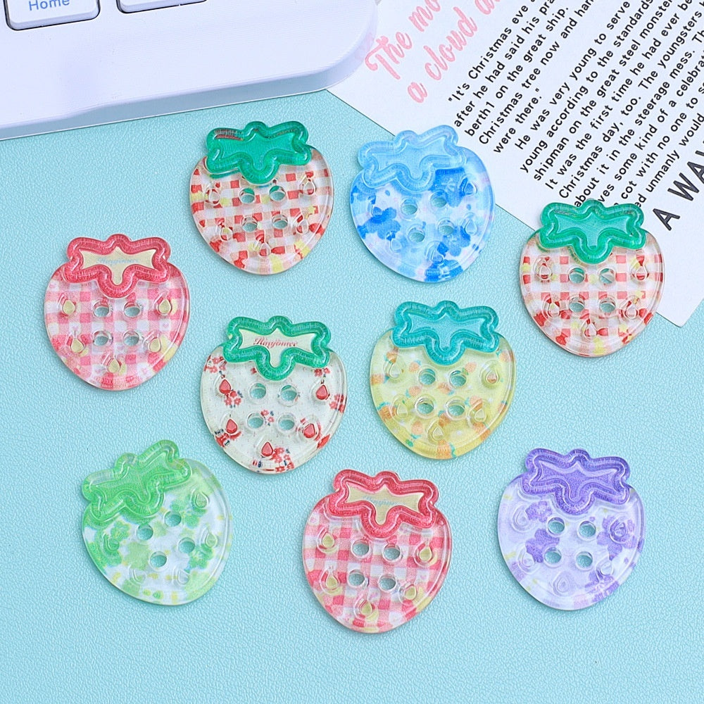 KTX-942995 Handmade Cartoon Transparent Buttons in Various Fun Designs - DIY Resin Accessories