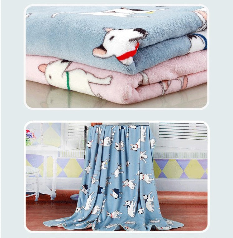 KTX-944787 Summer Cartoon Flannel Blanket - Soft Polyester Air Conditioning Nap Blanket 150x200cm