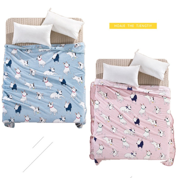KTX-944787 Summer Cartoon Flannel Blanket - Soft Polyester Air Conditioning Nap Blanket 150x200cm