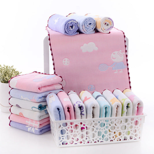 KTX-945043 Children's Cartoon Cotton Towel - Quick-Dry, Combed Yarn, Jacquard Print, Soft & Absorbent