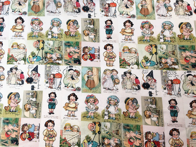 KTX-945299 Cartoon Tomato Soup Print Cotton Fabric for Children’s Clothing and DIY Projects