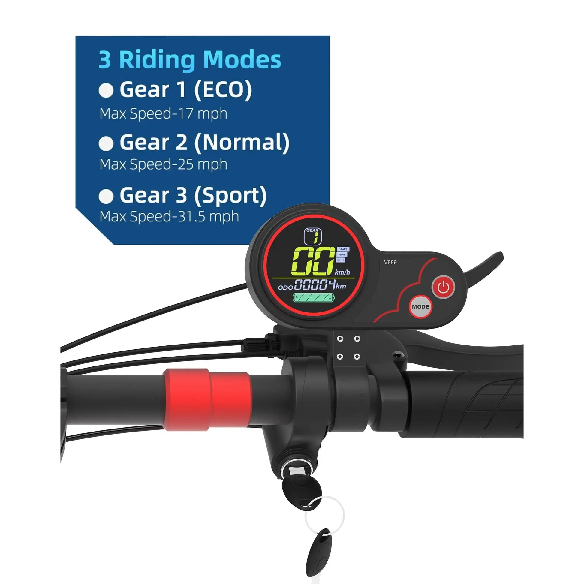 KTX-945491 Electric Kick Scooter, 1200W Motor, 60km Range, 55km/h Speed, Full Suspension, Waterproof, Foldable Design