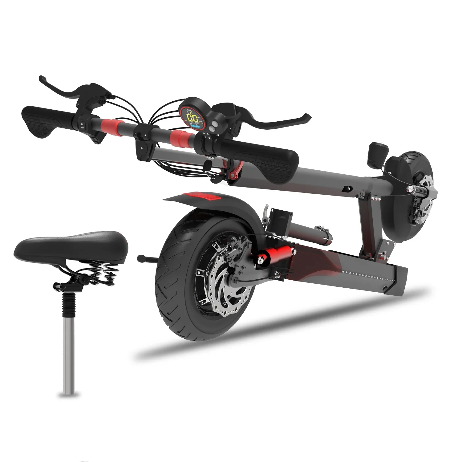 KTX-945491 Electric Kick Scooter, 1200W Motor, 60km Range, 55km/h Speed, Full Suspension, Waterproof, Foldable Design