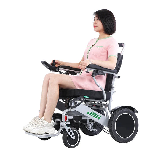 KTX-946643 Lightweight Foldable Electric Wheelchair with Dual Lithium Batteries - 6 km/h Speed, 20 km Driving Range, Aluminum Alloy Frame