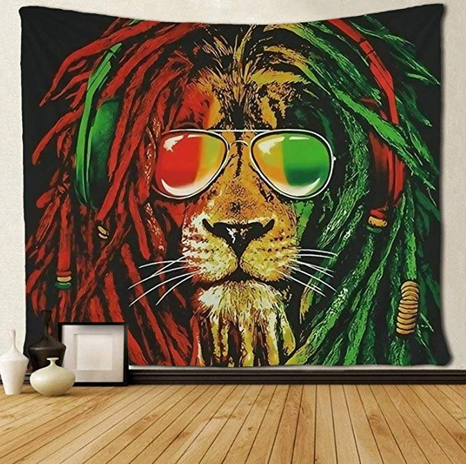 KTX-947475 Lion King Tapestry Wall Art - Polyester Hippie Style European Decor