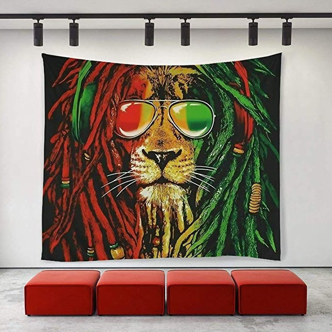 KTX-947475 Lion King Tapestry Wall Art - Polyester Hippie Style European Decor