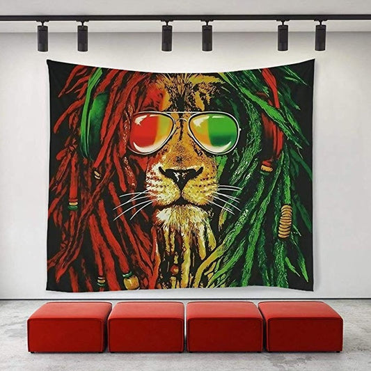 KTX-947475 Lion King Tapestry Wall Art - Polyester Hippie Style European Decor