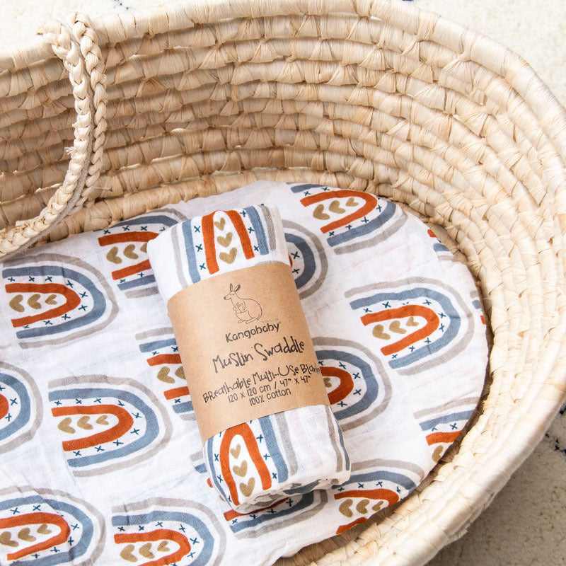 KTX-947923 Double-Layer Pure Cotton Baby Gauze Blanket - 120x120cm, Large Grid Pattern