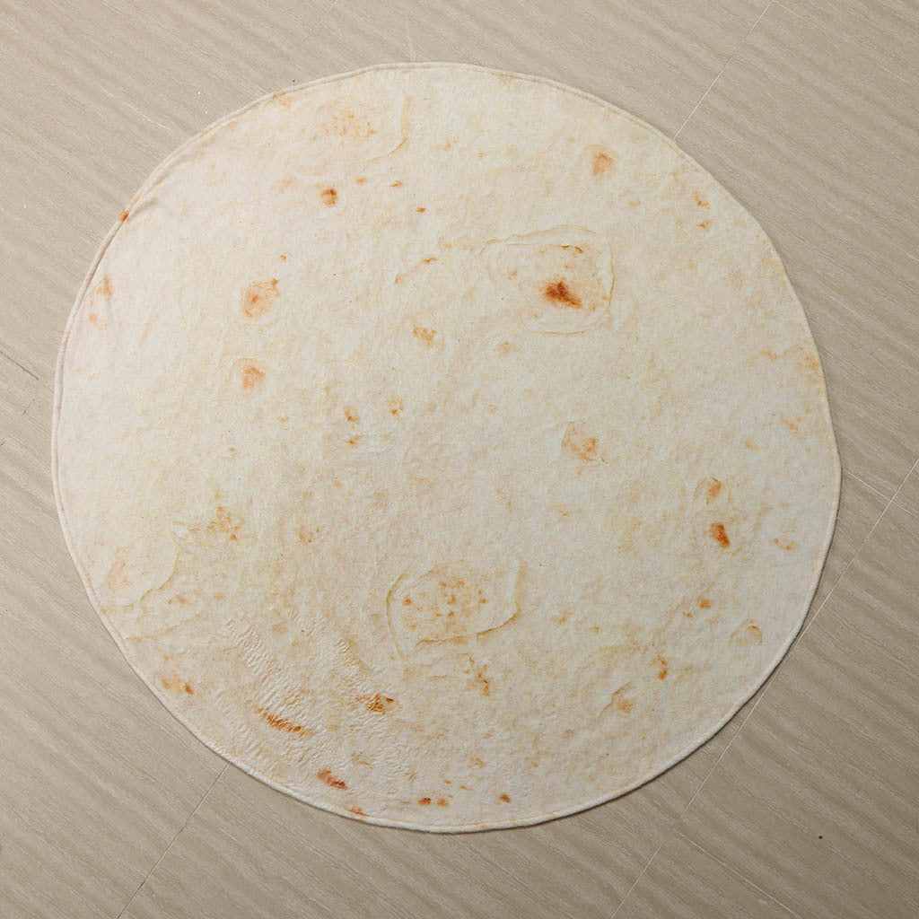 KTX-948499 Cozy Round Flannel Burrito Blanket – Super Soft Microfiber Travel Throw for All Seasons