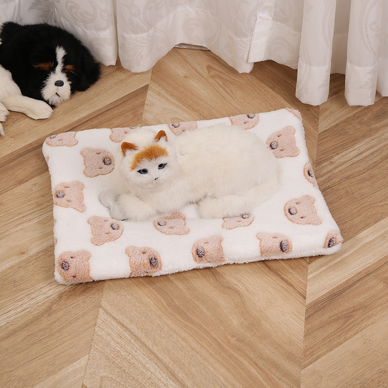 KTX-949203 Cozy Double-sided Cartoon Pet Mat Blanket in Various Bear Designs