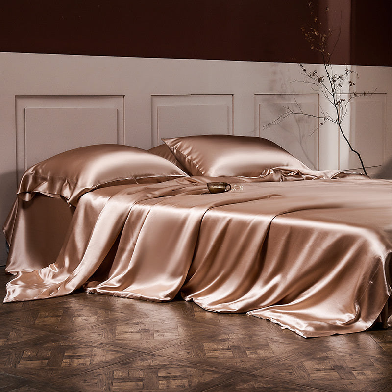 KTX-950547 25 lb Mulberry Silk Four Piece Bedding Set with Duvet Cover and Pillowcases