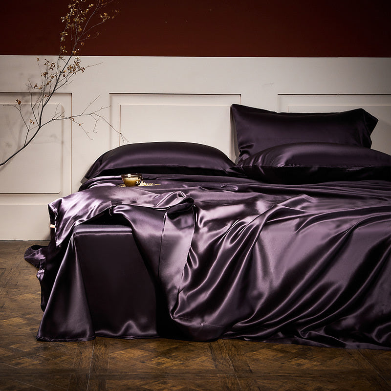 KTX-950547 25 lb Mulberry Silk Four Piece Bedding Set with Duvet Cover and Pillowcases