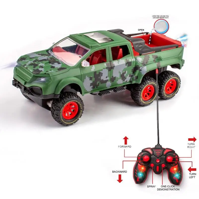 1:16 Remote Control Climbing Car Toy - 6WD Rc Rock Crawler with Light Spray for Ages 8 and Up
