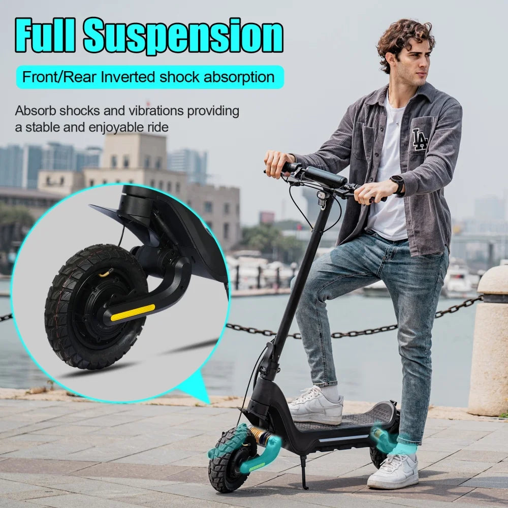 KTX-952723 48V Electric Kick Scooter, Foldable Dual Motor Mobility Scooter, 40-50km Range, 45km/h Max Speed, Full Suspension, 10 Inch Tires, App Control