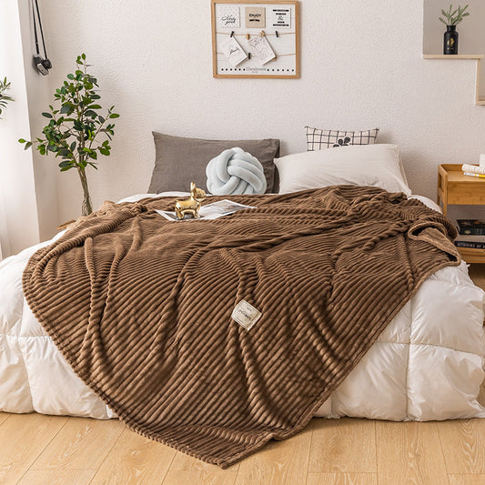 KTX-953363 Milk Fleece Modern Minimalist Blanket in Various Colors and Sizes