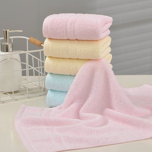 KTX-953939 Cotton Face Towel in Light Yellow, Pink, and Light Blue - Soft & Absorbent 60x30CM