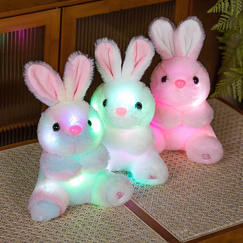 KTX-954323 Cuddly Luminous Rabbit Plush Toy Doll in Various Colors and Sizes