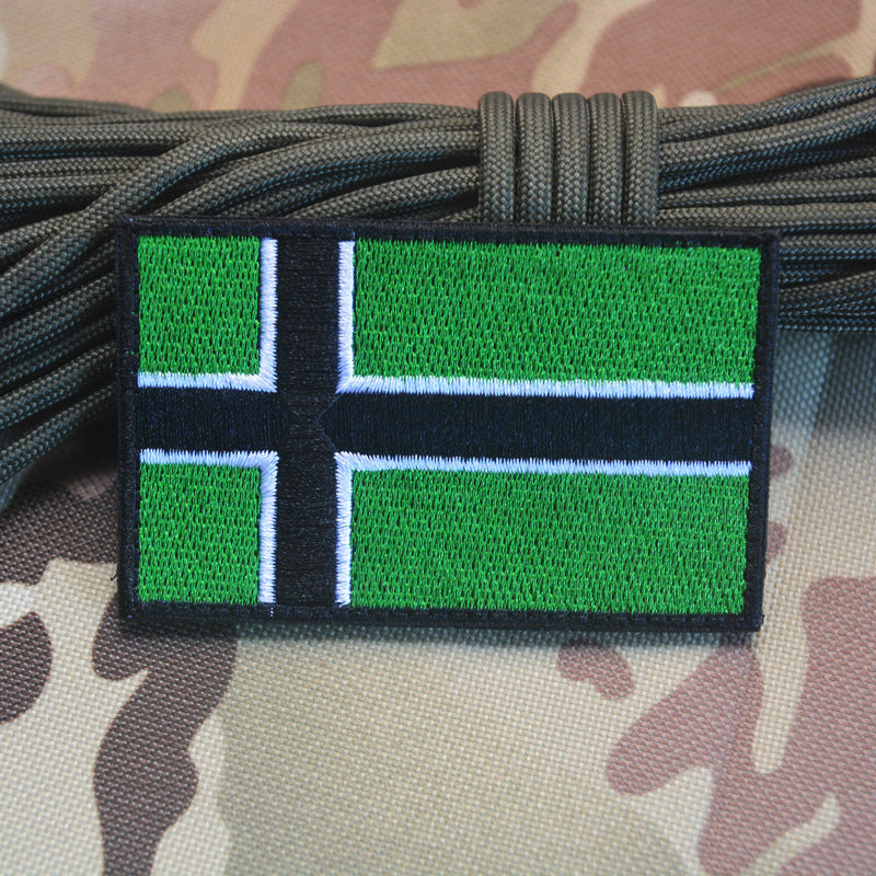 KTX-954451 Viking Flag Embroidered Velcro Patch for Customization on Bags, Hats, and Apparel
