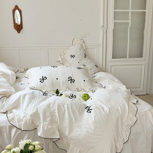 KTX-954515 Solid Color Soft Skin-Friendly 4-Piece Bedding Set in Multiple Sizes